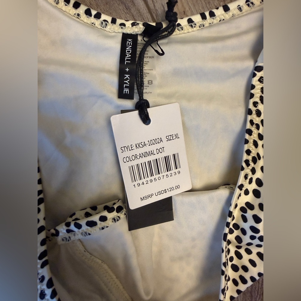 Kendall & Kylie Black and White Dot Swimwear - Picture 3 of 4